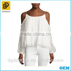 2016 Fashion Design Latest Summer Lady Blouse Cold-Shoulder Blouse thumbnail-1
