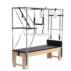 Gym White Wood Pilates Bench Reformer Home Yoga Reformer Equipment Classic Bed Pilates Machine Trapeze Table Cadillac Reformateu thumbnail-2