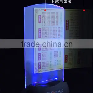 Cheap Table Stand Plastic Led Light Acrylic Menu Holder thumbnail-3
