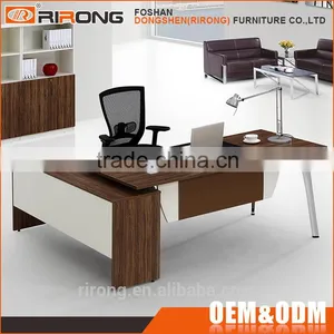 Modern Home Office Furniture Desk Leather Melamine Wooden Executive Office Counter Desk With File Cabinet thumbnail-1