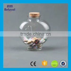 Large Size Heart Shape Wishing Glass Storage Bottle With Cork thumbnail-1