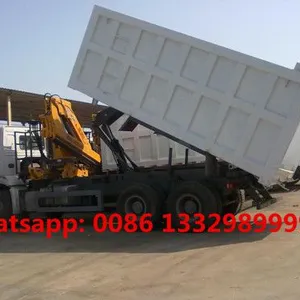 High Quality and Good Price HOWO Brand 6*4 LHD/RHD Dump Tipper Truck With Crane for Sale thumbnail-4