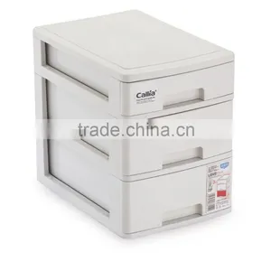 Plastic Mini 3 Layers Filing Cabinet Table Storage Cabinet Stationery Drawer thumbnail-1
