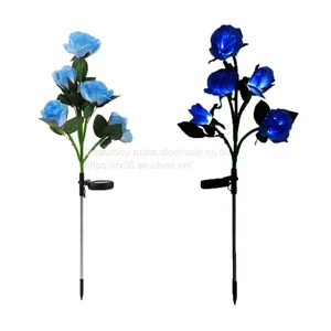Outdoor Solar Garden Lamp Christmas Decoration Ip65 Waterproof Multi-Color Changing Led Solar Lily Flower Lights thumbnail-3