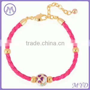 Customized DIY Fake Cloisonne Enamel Bead Leather Bracelet thumbnail-2
