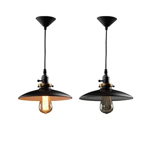 Customized E26 E27 Vintage Iron Hanging Lamp Black Pendant Lighting thumbnail-2