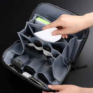 Travel Cable Organizer Lightweight Pouch With Belt Electronic Organizer Travel Case for Cellphone ,Charger Cord, Mouse, Compact Camera, Earphones,Card thumbnail-3
