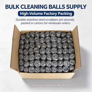 Factory Supply Large Size Steel Cleaning Ball Matching Sponge & Handle Sets thumbnail-2