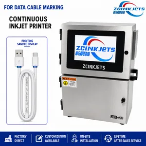Industrial Small Character CIJ Printer for USB Charging Cables PVC TPE Wire Surfaces thumbnail-1