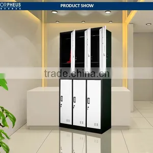 Multi-purpose Metal Locker Adjustable Shelves Steel Locker Wardrobe 3 Wide 2 Tier Metal School Locker thumbnail-2