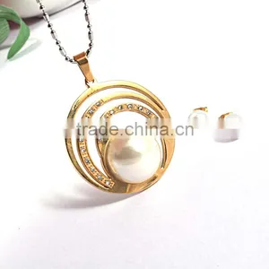 2016 Trending Products Pearl Earring Designs Fashion Jewellery Sets For Women thumbnail-2