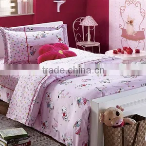 Reactive Dye Print Dog Bedding Cotton Child Duvet Cover Bed Set 200TC In Pink Color thumbnail-1