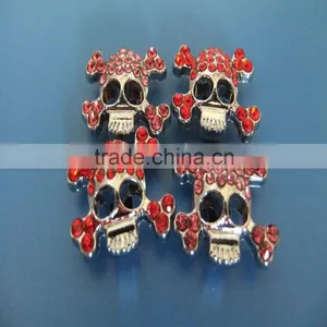 Compet Wholesale 10mm Rhinestone Slide Skulls for Bracelets & Pet Collars thumbnail-1