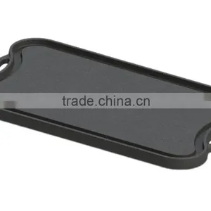 Cast Iron Cookware Double Sided Burner Reversible Griddle Grill /cast Iron BBQ Griddle Plate thumbnail-2