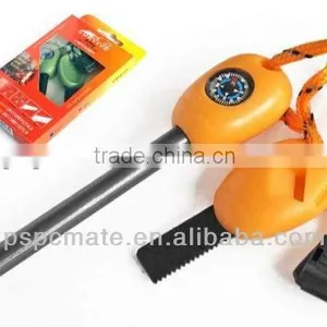Orange Handle Ferrocerium Flint Fire Starter Lighter Magnesium Tool Survival Kit for 2013 Hot Selling Item thumbnail-1