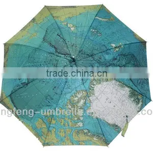 Good Look Popular World Map Picture Straight Umbrella thumbnail-2