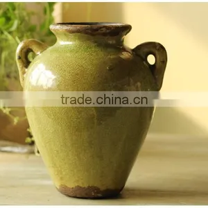 Antique Retro Green Table Ceramic Vase for Sale thumbnail-6