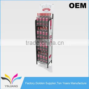 Foldable Design Flooring Metal Beverage Display Rack for Bottles Dispenser thumbnail-1