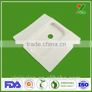 Low Price Biodegrable Cell Phone Custom SGS Bamboo Pulp Tray thumbnail-1