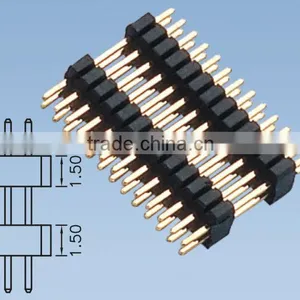 1.0mm Pitch Double Row Double Insulator Pin Header Straight Type Insulator Height=1.5 thumbnail-1