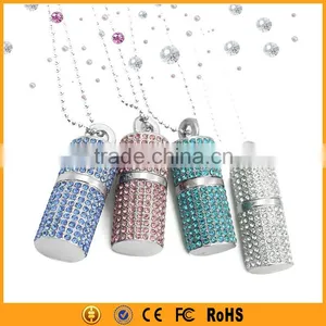 Silver Cylindrical Crystal Pendrive 8GB 16GB 32GB Crystal USB Drive thumbnail-6
