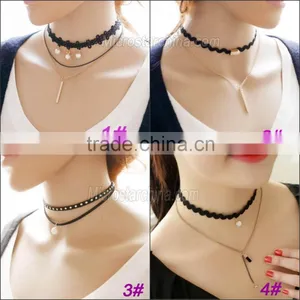 IN STOCK Women Heart Charm Chocker Necklace thumbnail-6