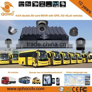 Dual SD Card 128G 4 CH Linux Car Mobile DVR , City Bus Mobile Dvr Surveillance System thumbnail-4
