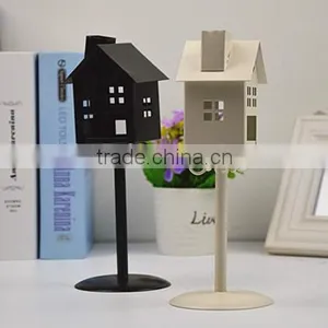 2015 New Design Classical Road Lead Lights House Shaped Metal Candle Holder thumbnail-1