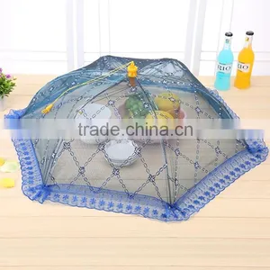 Fashion Beautiful Lace Fresh Food Cover Foldable Anti Fly Hood Double Skeleton Tables Cover thumbnail-2