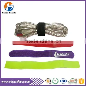 High Quality Adhesive Hook and Loop Cable Tie, Logo Printed Adhesive Hook and Loop Cable Tie thumbnail-1
