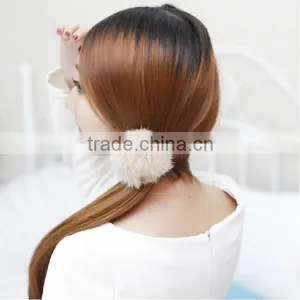 Headband With Rabbit Fur Pompon thumbnail-2