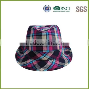 Colorful Latticed Snapback Men's Fedora Hats Price thumbnail-1