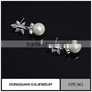 Fashion Imitation Jewelry Silver Earring and Pearl Earrings Design Wholesale thumbnail-2