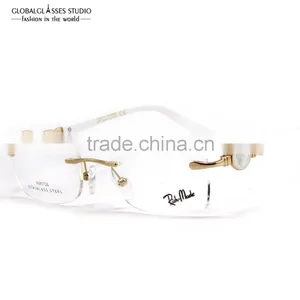 New Super Fancy Fashion Women Famous Brand Design Classic Rimless Eyeglasses Frame Optical Frame Eyewear RM0726 thumbnail-1