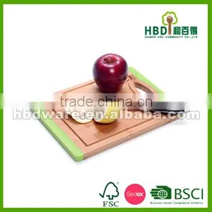 Non-slip Wood Bamboo Cutting Board With Silicone Edge, Bamboo and Silicone Cutting Board thumbnail-1