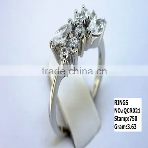 925 Sterling Silver Ring With Quality cz Rhodium Plating QCR021 thumbnail-1
