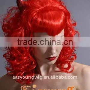 Custom Made Cospaly Wigs, Cheap Synthetic Red Hair Color Witch Halloween Wigs thumbnail-3