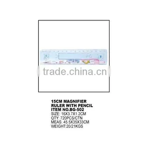 15CM MAGNIFIER RULER WITH PENCIL thumbnail-1