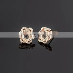 Pave Setting cz Diamond Pressed Stud Silver Earrings, 2015 Latest Fashion Model in Promotions thumbnail-2