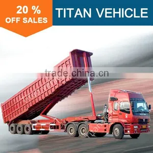 TITAN Cheap 2 / 3 Axle End Tipper Truck With Hydraulic Telescopic Cylinder thumbnail-6