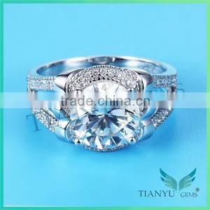 Wholesale 925 Sliver Finger Ring Super White Moissanite Diamond Wedding Ring,Anniversary Ring for Women thumbnail-2
