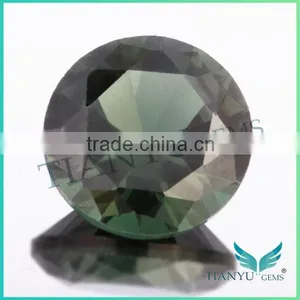 Synthetic Spinel Round Brillant Cut 152# Dark Green Electric Stone for Waxing thumbnail-1