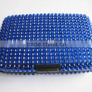 Waterproof Blue Plastic Credit Card Holder Full With Rhinestone thumbnail-1