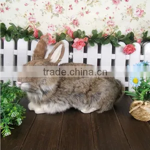 Garden Decors Stuffed Toy Easter Bunny Minature Fur Animal Figurines thumbnail-4