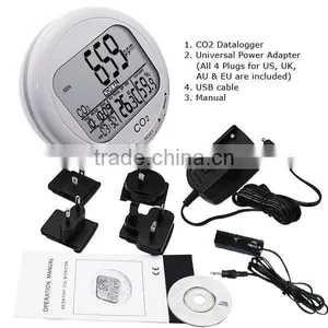 Digital 3-in1 CO2 Carbon Dioxide Sensor Desktop Indoor Air Quality Data Logger Temperature Relative Humidity RH 9999ppm Monitor thumbnail-2