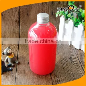 400ml Boston Round PET Plastic Energy Shot Bottles With Aluminium Cover thumbnail-1