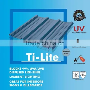 Plastic Polycarbonate Metallic Corrugated Laminate Roofing Sheet (Ti-Lite Metallic Blue TRIMDEK) thumbnail-1