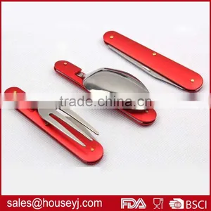 Portable Tableware Folding Camping Tool Stainless Steel Fork Outdoor Tableware Spoon & Knife Picnic thumbnail-3