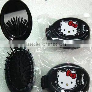 15060313 Mini Traveling Set Plastic Foldable Mirror Comb Keychain thumbnail-5