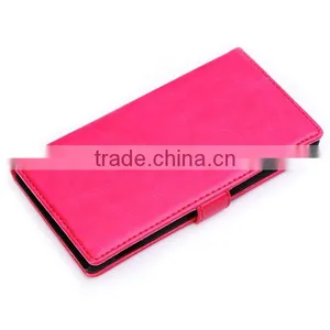 Manufacturer Cheap Mobile Phone Leather Flip Phone Case for Sony Z3 Leather Flip Back Case thumbnail-5